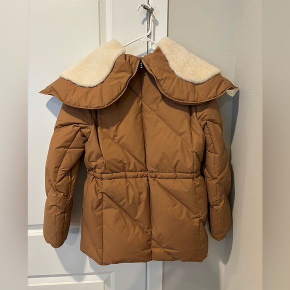 BOGNER Alesa Brown Shearling Hooded Down Jacket - Picture 12 of 13
